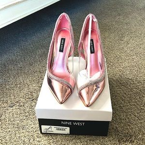 Nine West (Brand New) Medium Pink (Metallic) with Rhinestones- Pumps - Size 7